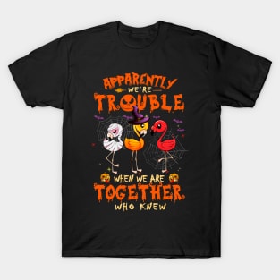 Apparently We're Trouble When We Are Together tshirt  Flamingo Halloween T-Shirt T-Shirt